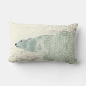 Coussin Rectangle Bannière couleur aquarelle polaire gris ours (Verso)