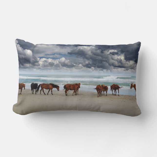 Coussin Rectangle Banques extérieures pour chevaux sauvages OBX NC (Recto)