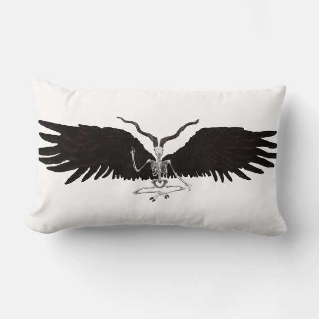 Coussin Rectangle Baphomet ailé (Recto)