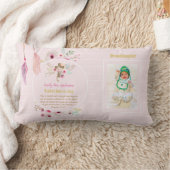 Coussin Rectangle Baptême Baptême Baptême Christening Rose (Couverture)