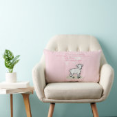 Coussin Rectangle Baptême de petite-fille Rose Fille Agneau Nom et D (Chaise)