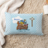 Coussin Rectangle Baptême personnalisable de bébé de l'Arche de Noé, (Couverture)