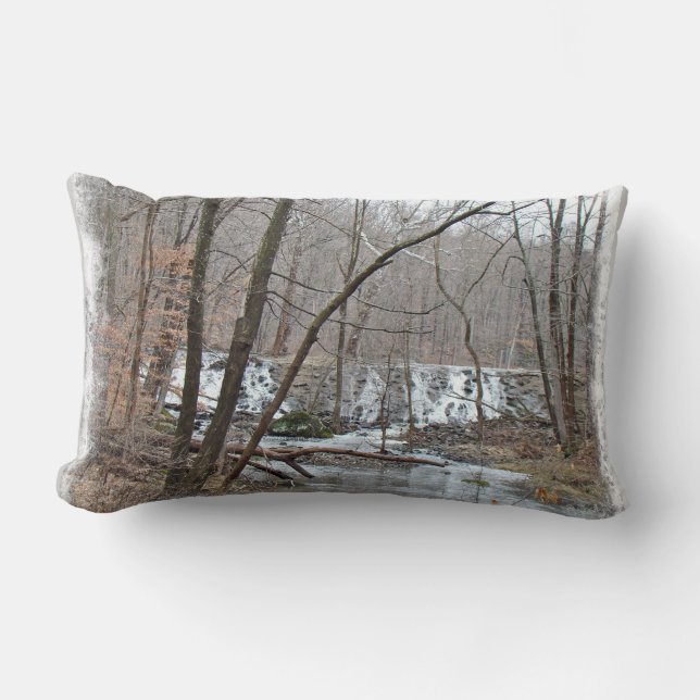 Coussin Rectangle Barrage d'hiver sur Badman Road (Recto)
