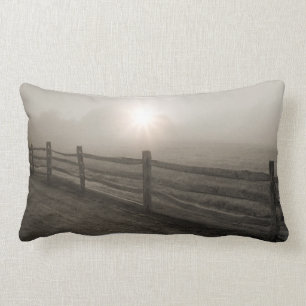 Coussin Rectangle Barrière et rayon de soleil par le brouillard pr