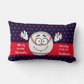 Coussin Rectangle Baseball drôle de visage statistiques de naissance (Verso)
