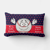 Coussin Rectangle Baseball drôle de visage statistiques de naissance (Recto)