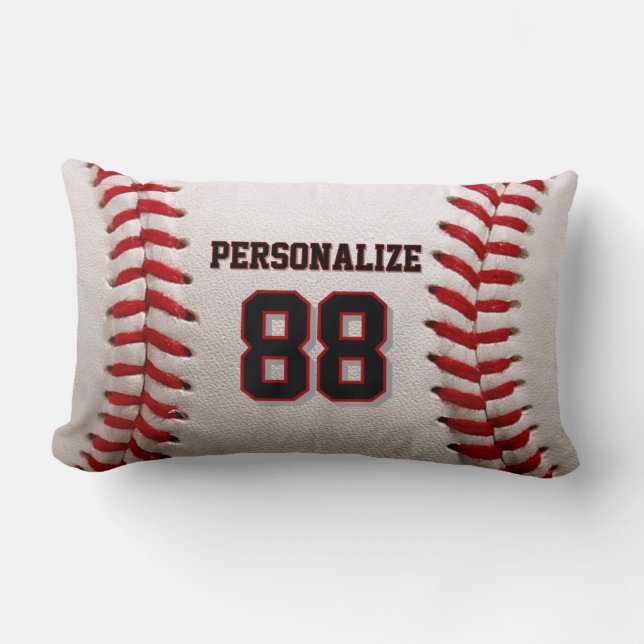 Coussin Rectangle Baseball Softball Nom et Numéro personnalisés (Recto)