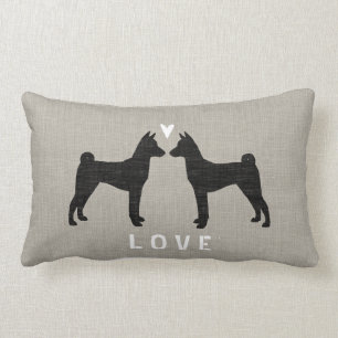 Coussin Rectangle Basenji silhouette l'amour