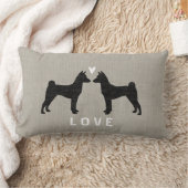 Coussin Rectangle Basenji silhouette l'amour (Couverture)