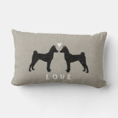 Coussin Rectangle Basenji silhouette l'amour (Verso)