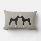 Coussin Rectangle Basenji silhouette l'amour (Recto)