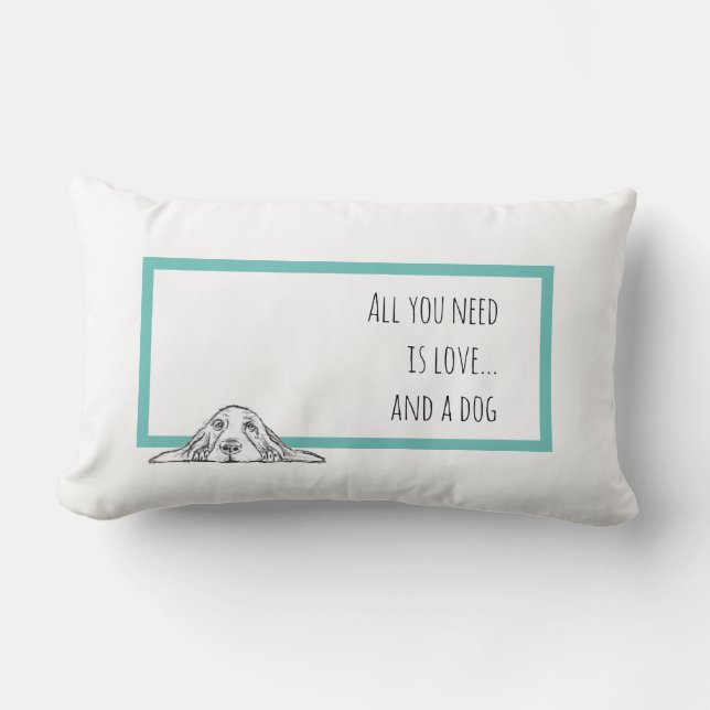 Coussin Rectangle basset blanc (Recto)