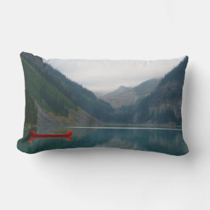 Coussin Rectangle Bateau Canoë Rouge Lac Paisible Beau
