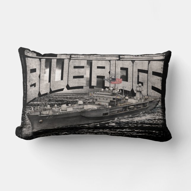 Coussin Rectangle Bateau de commandement Blue Ridge Thaillow (Recto)