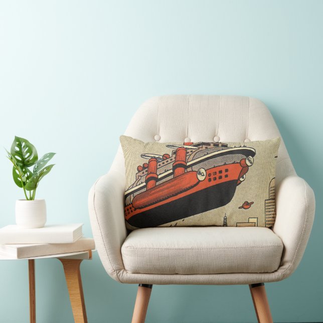 Coussin Rectangle Bateau de croisière d'hélicoptère de science-ficti (Chaise)
