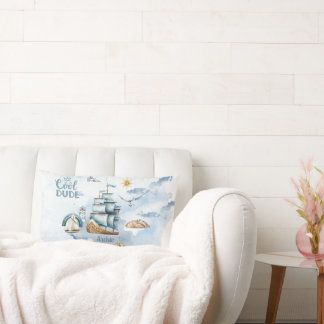 Coussin Rectangle Bateau mec cool dans l'océan personnalisable