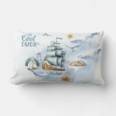 Coussin Rectangle Bateau mec cool dans l'océan personnalisable (Recto)