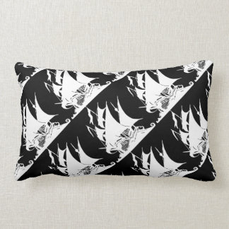Coussin Rectangle Bateau pirate noir et blanc