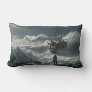 Coussin Rectangle Bateau Stormy Seas - Marcher sur l'eau