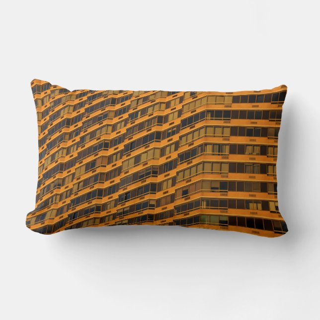 Coussin Rectangle Bâtiment en béton orange (Recto)