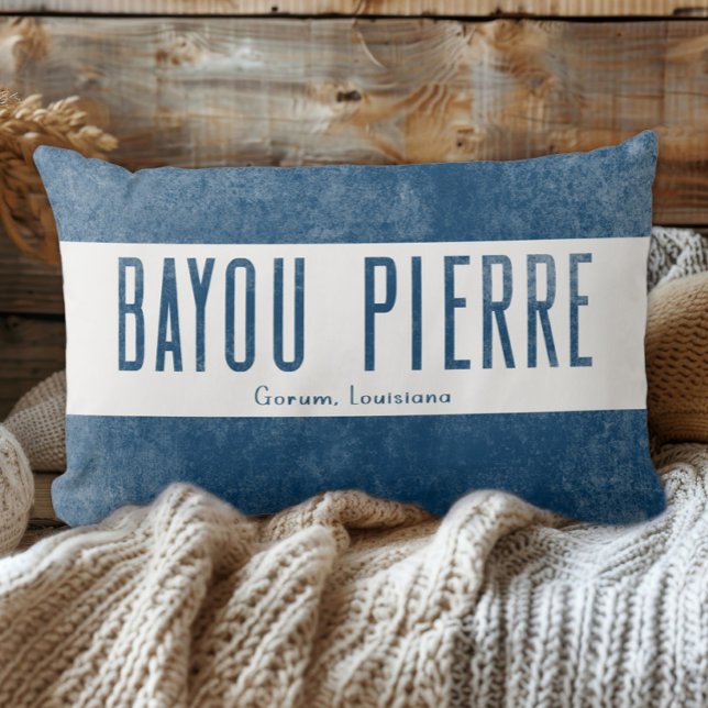 Coussin Rectangle Bayou Pierre Louisiane aspect denim (Créateur téléchargé)