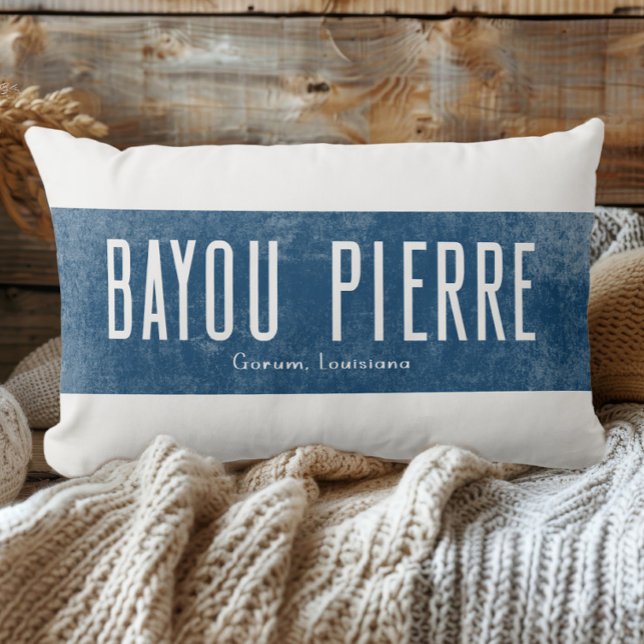 Coussin Rectangle Bayou Pierre Louisiane aspect denim (Créateur téléchargé)