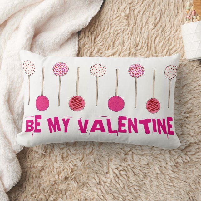 Coussin Rectangle Be My Valentine Sweet Pink Cake Pops Boulangerie (Couverture)