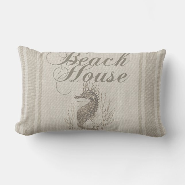 Coussin Rectangle Beach House Seahorse Seashore (Recto)