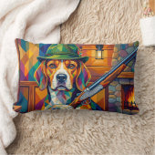 Coussin Rectangle Beagle Chasseur Pop Art – Chien de Chasse Moderne (Couverture)