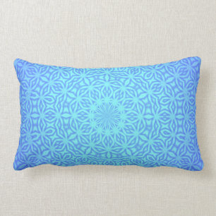 Coussin Rectangle Beau Blues Élégant Motif bleu Kaleidoscope