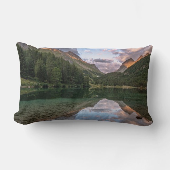 Coussin Rectangle Beau lac de Palpuogna | Alpes suisses (Recto)