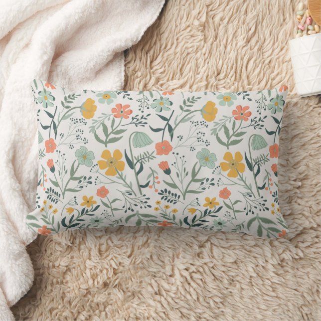 Coussin Rectangle Beau motif botanique floral (Couverture)