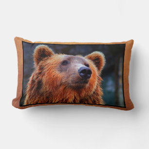 Coussin Rectangle Beau Portrait d'ours Brown Faune Photo