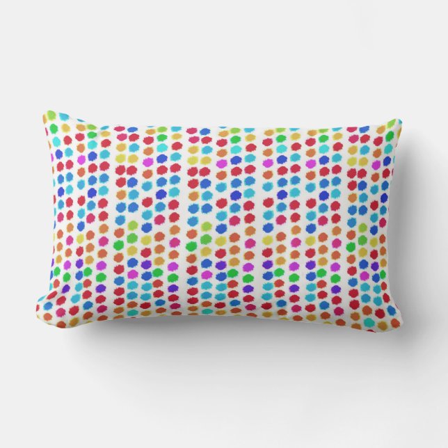 Coussin Rectangle beaucoup de couleur peint des points motif (Recto)