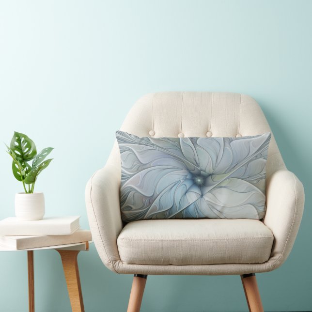Coussin Rectangle Beauté Élégante Moderne Art Abstrait Fleur Fractal (Chaise)