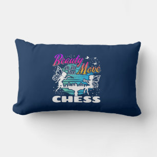 Coussin Rectangle Beauté en mouvement - Filles Joueuse d'échecs