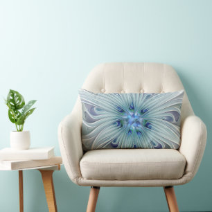 Coussin Rectangle Beauté florale Abstraite moderne Blue Pastel Flowe
