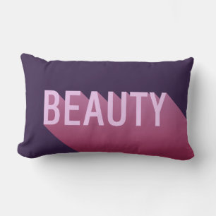 Coussin Rectangle Beauté rose pourpre moderne de typographie