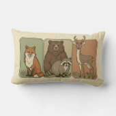 Coussin Rectangle Beaux animaux Vintages en bois (Verso)