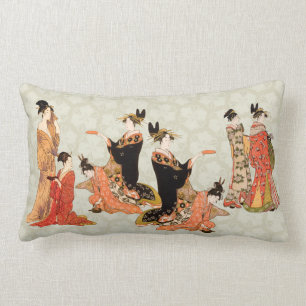 Coussin Rectangle Beaux carreaux japonais de conception d'art
