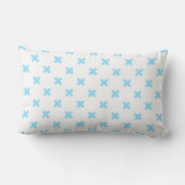 Coussin Rectangle Bébé bleu croix coutures sur blanc (Verso)