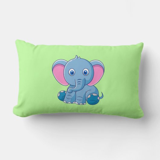 Coussin Rectangle Bébé Éléphant Dessin Animé Clipart-64832 (Recto)