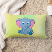 Coussin Rectangle Bébé Éléphant Dessin Animé Clipart-64832 (Couverture)