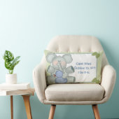 Coussin Rectangle Bébé éléphant sur vert avec canard en caoutchouc (Chaise)