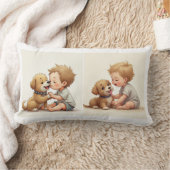 Coussin Rectangle Bébé et chiot Jeu d'oreiller (Couverture)