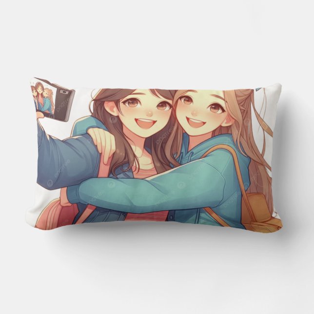 Coussin Rectangle  Bébé Filles (Recto)
