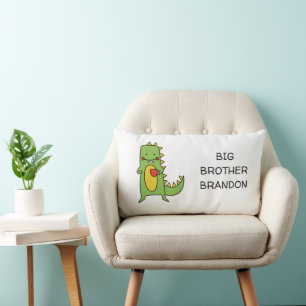 Coussin Rectangle Bébé Garçon Dinosaure Personnalisé – Grand Frère