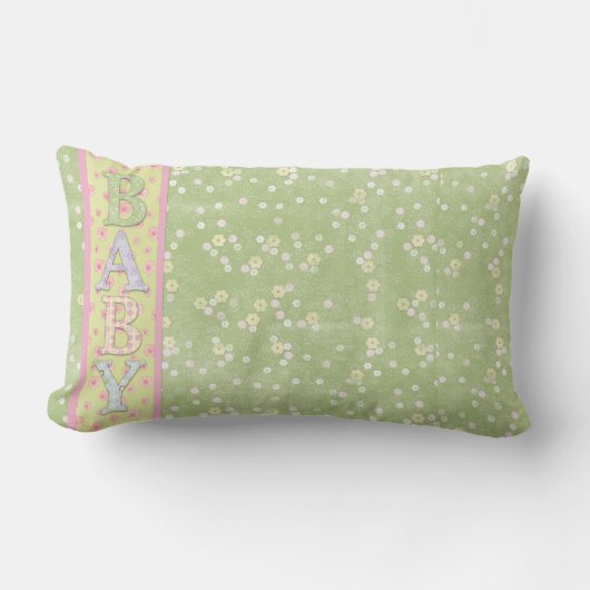 Coussin Rectangle Bébé Lumbar Jeu d'oreiller vert (Recto)