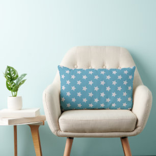 Coussin Rectangle Bébé mignon bleu étoile gris clair Répéter Motif