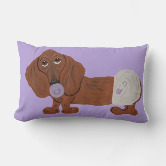 Coussin Rectangle Bébé teckel (Recto)